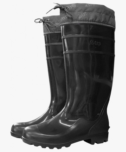 Сапоги ПВХ двухкомпонентные Step, черный (арт.С-40) с надставкой