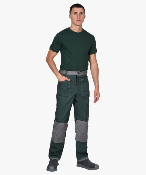 Брюки СИРИУС-ВЕСТ-ВОРК зеленые со ср. серым