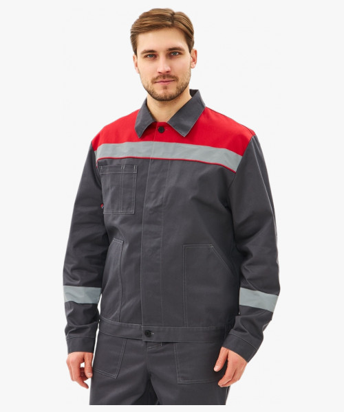 Костюм Липецк-2 СОП CH (тк.Смесовая,280) п/к, т.серый/красный