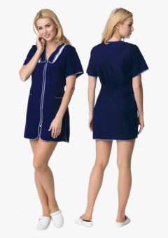 Халат женский Сакура (тк.Габардин), т.синий