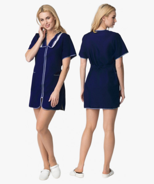 Халат женский Сакура (тк.Габардин), т.синий