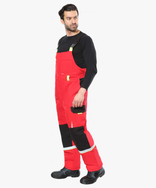 Костюм СИРИУС-СТАН куртка, п/к, красный с черным и лимонной отделкой