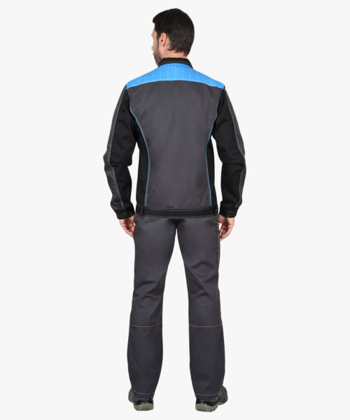 Костюм мужской летний СИРИУС-ПРЕСТИЖ куртка, п/к, серый, голубой