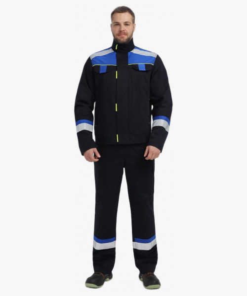 Костюм Бостон (тк.Саржа,320) п/к, т.синий/васильковый