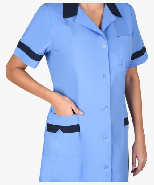 Халат СИРИУС-КЛАССИКА женский голубой с темно-синим