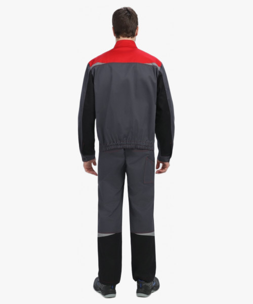 Костюм Строй-2 CH МВО (тк.Смесовая,280) п/к, т.серый/красный/черный