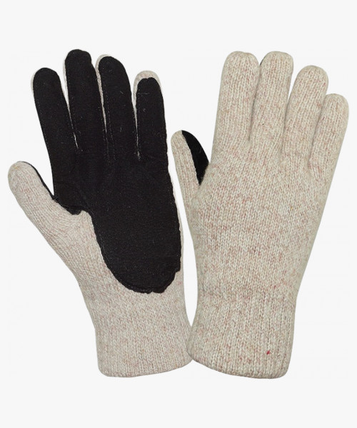 Перчатки АЙСЕР® шерстяные со спилковыми накладками (утеп. Тинсулейт) (ПЕР701)