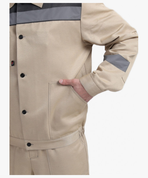 Костюм Лигор-2 СОП (тк.Смесовая,210) п/к, бежевый/т.серый