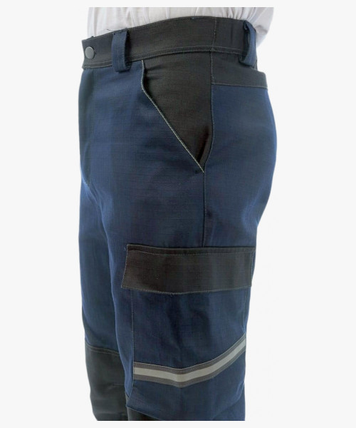 Брюки сварщика 1 класса Brodeks FS 38-01, цвет тёмно-синий, чёрный