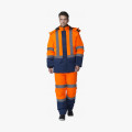 Костюм зимний сигнальный (тк.Смесовая,210) п/к, оранжевый/т.синий