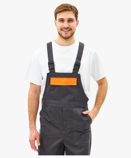 Костюм Липецк-2 СОП CH (тк.Смесовая,280) п/к, т.серый/оранжевый