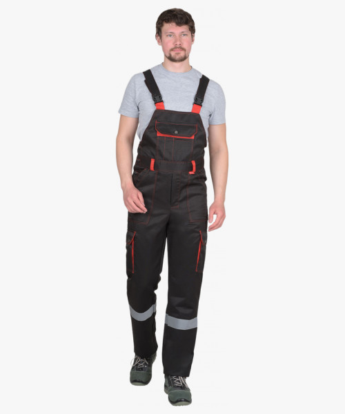 Костюм СИРИУС-ТИТАН куртка, п/к черный с красным с СОП