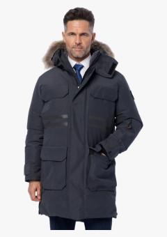 Куртка-парка зимняя пуховая мужская Brodeks KW233 Premium, цвет тёмно-серый