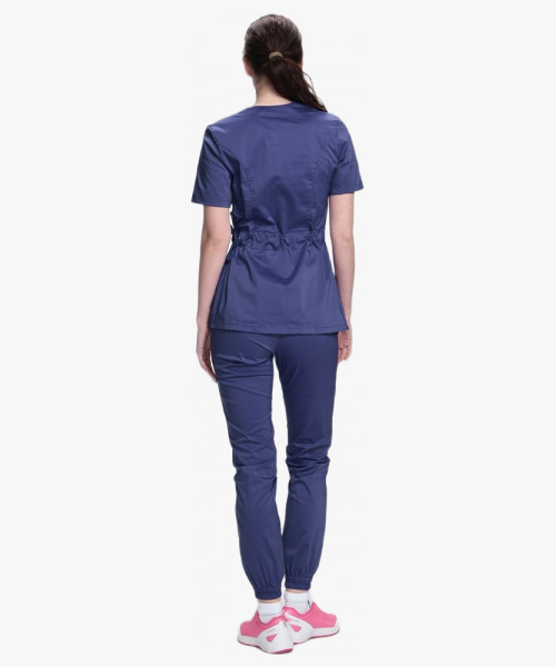 Костюм женский хирургический Модерн-004 (тк.Стрейч,120) MedLine, т.синий
