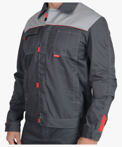 Костюм мужской СИРИУС-ФАВОРИТ куртка, брюки, т.серый со св.серым