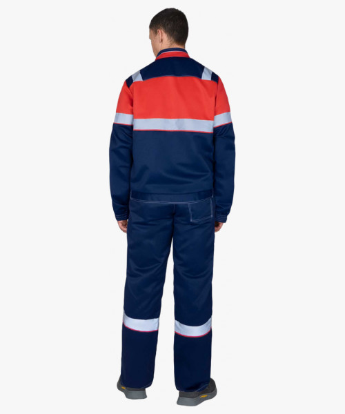 Костюм мужской летний СИРИУС-НАВИГАТОР куртка, брюки, синий с красным и СОП