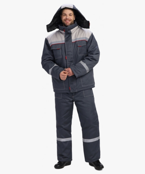 Костюм зимний Флофт-1 IMP (тк.Смесовая,240) брюки, т.серый/св.серый