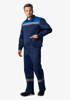 Костюм Труженик-2 СОП (тк.Смесовая,210) п/к, т.синий/васильковый