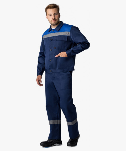 Костюм Труженик-2 СОП (тк.Смесовая,210) п/к, т.синий/васильковый