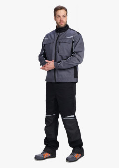 Костюм мужской летний ProfLineSpecialist-2 (тк.Смесовая,240) полукомбинезон, серый/черный