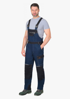 Полукомбинезон СИРИУС-ШАТЛ-РОСС синий с черным, 80% х/б, пл. 260 г/кв.м