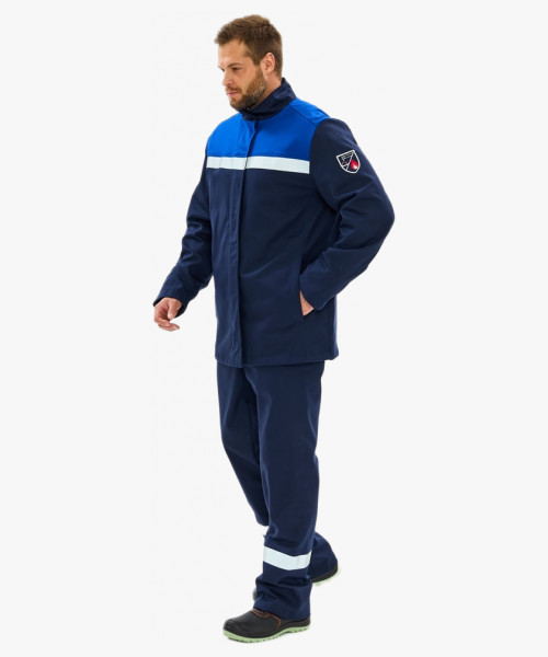 Костюм сварщика Велд-СОП 2 кл.защиты (тк.Хлопок-ОП,350) брюки, т.синий/васильковый