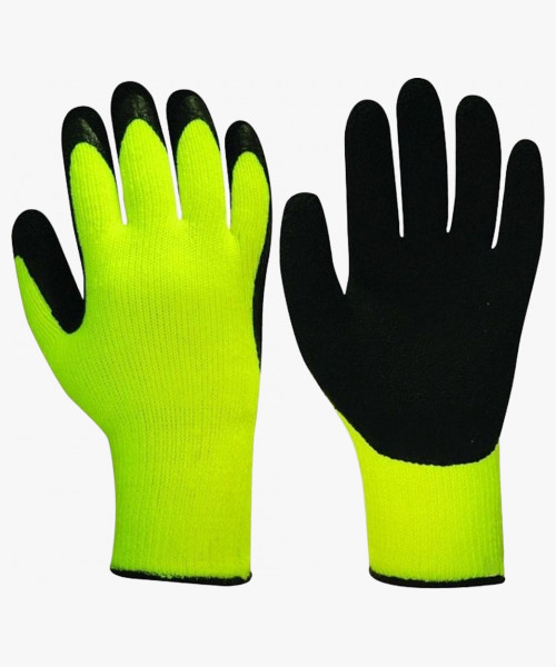 Перчатки утепл. акриловые со вспененным латекс. покрытием, цвет в ассортименте