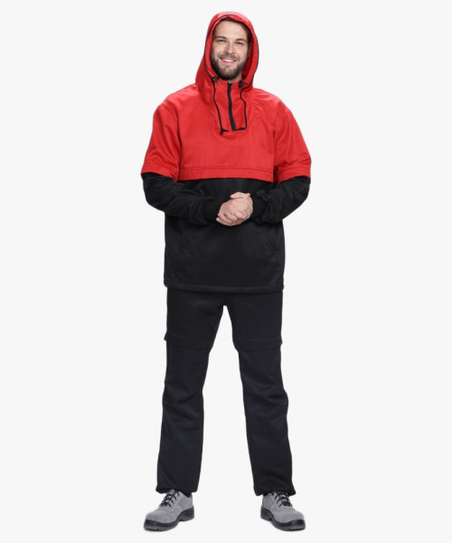 Костюм мужской Защита (тк.Смесовая,240), красный/черный