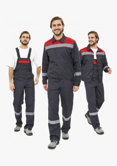 Костюм Лигор-2 Премиум СОП К. (тк.Смесовая,240) п/к, т.серый/красный