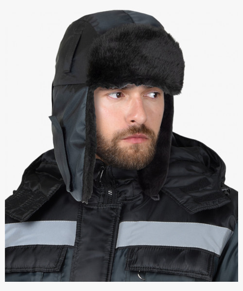 Шапка-ушанка СИРИУС-ЕВРО тёмно-серая