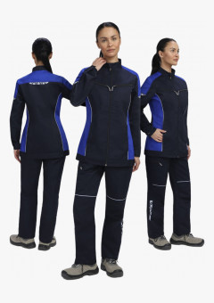 Костюм женский летний ProfLineSpecialist-1 (тк.Смесовая,240) брюки, т.синий/васильковый