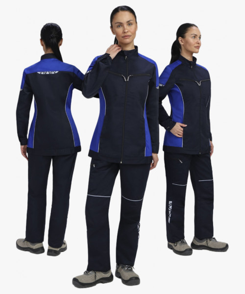 Костюм женский летний ProfLineSpecialist-1 (тк.Смесовая,240) брюки, т.синий/васильковый