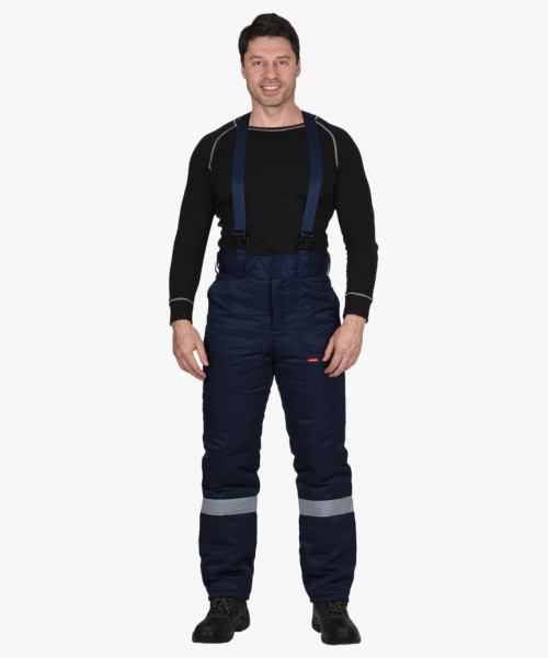 Костюм СИРИУС-РОСТ-НОРД куртка брюки, темно-синий с васильковым, Тк. смесовая