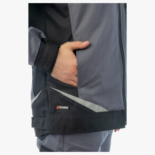 Куртка летняя мужская Brodeks KS202-C, 100% ХБ, цвет графит серый, чёрный