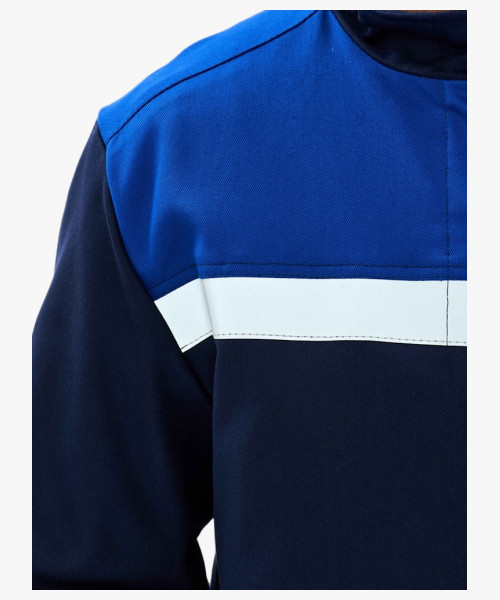 Костюм сварщика Велд-СОП 2 кл.защиты (тк.Хлопок-ОП,350) брюки, т.синий/васильковый