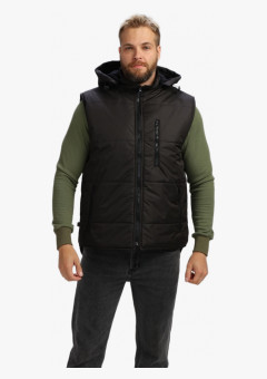 Жилет утепленный с капюшоном Респект (тк.Таслан), черный