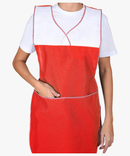 Фартук-сарафан СИРИУС-ВЕСНА красный с белым