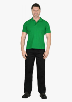 Рубашка-поло св.зеленая короткие рукава с манжетом, пл.180 г/м2 (ЧЗ)