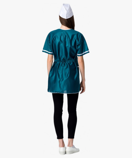 Халат женский на молнии короткий рукав (тк.Нейлон), зеленый