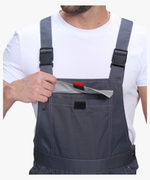 Костюм Флофт-2 Премиум СОП (тк.Смесовая,240) п/к, т.серый/серый/красный