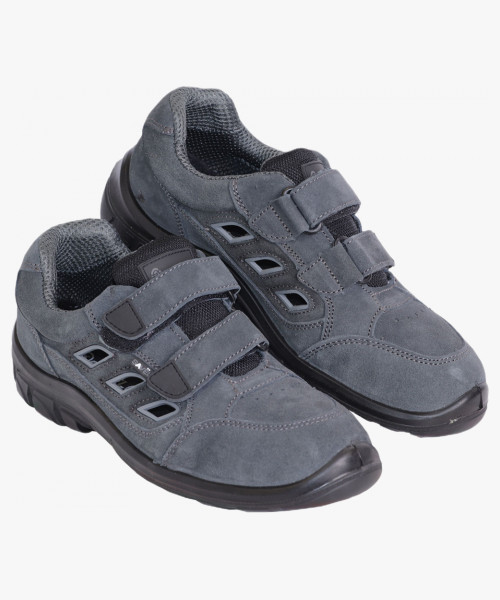 Полуботинки с перфорацией УНИВЕРСАЛ, замша (серые), ПКП, ПУ