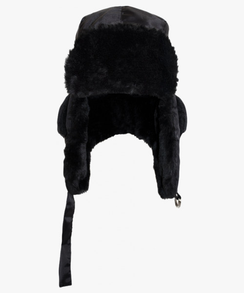 Шапка-ушанка СИРИУС-ЕВРО плюс черная (тк. Оксфорд)