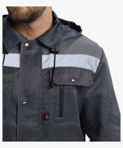 Костюм Нейч-2 СОП с капюшоном К. (тк.Смесовая,210) п/к, т.серый/св.серый