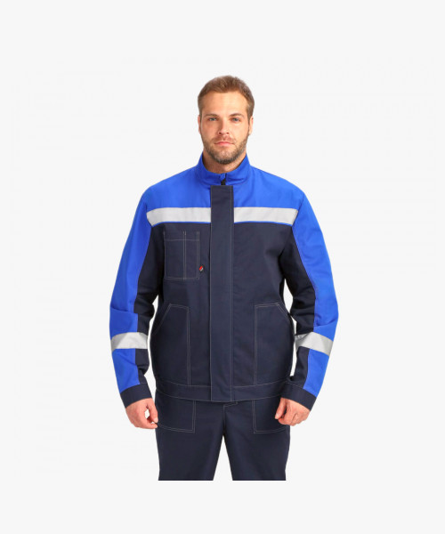 Костюм Бриготек-2 СОП (тк. Смесовая, 260) полукомбинезон, т.синий/васильковый