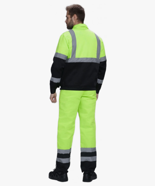 Костюм для дорожника с укороченной курткой (тк.Смесовая,210) п/к, лимонный/черный