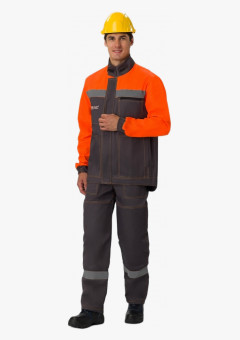 Костюм лесоруба Волат-Урбан СОП (тк.Нортон,262) п/к, серый/черный/оранжевый