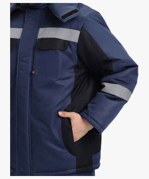 Костюм зимний Фаворит-Мега (тк.Таслан) п/к, т.синий/черный