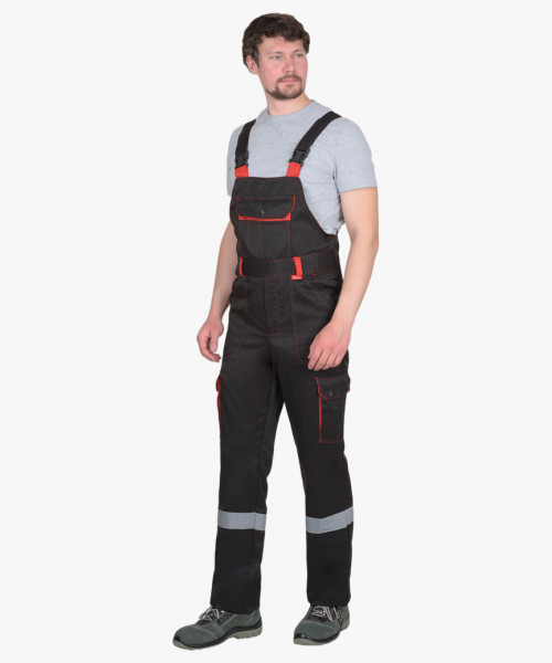 Костюм СИРИУС-ТИТАН куртка, п/к черный с красным с СОП