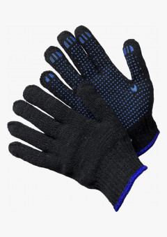 Перчатки ХБ с ПВХ 7,5/7 СПЕЦ (ручной двойной оверлок с латексным кольцом)