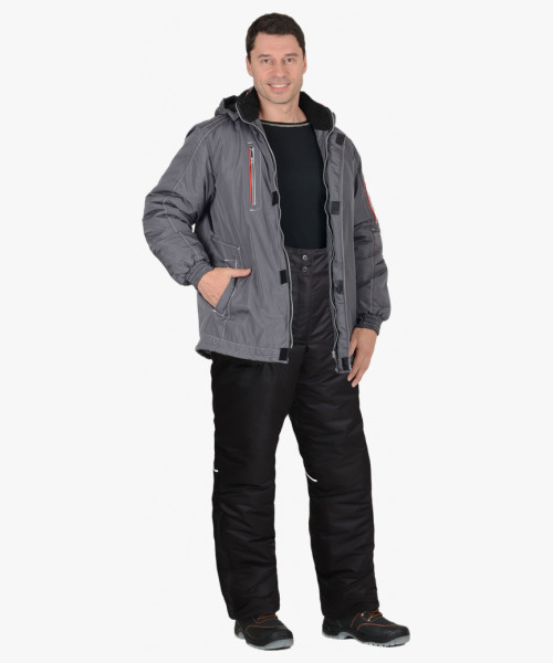 Костюм СИРИУС-АЛЕКС зимний: куртка, брюки, темно-серый, тк.Таслан